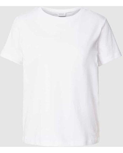 comma casual identity T-Shirt mit Rundhalsausschnitt - Weiß