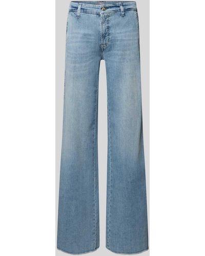 Cambio Regular Fit Jeans Met Riemlussen - Blauw