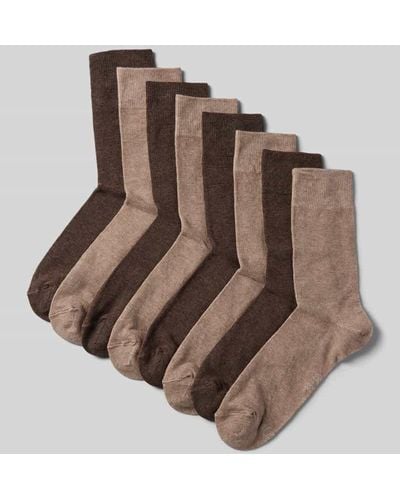 S.oliver Socken mit elastischem Rippenbündchen im 6er-Pack - Braun