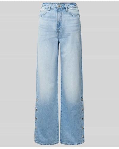 Guess Wide Leg Jeans mit Label-Patch Modell 'PAZ' - Blau