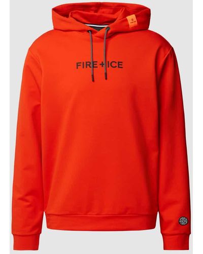 Bogner Fire + Ice Hoodie mit Label-Print Modell 'CADELL' - Rot
