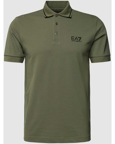 EA7 Poloshirt Met Labelprint - Groen