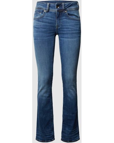 G-Star RAW Straight Fit Jeans mit Knopfriegel - Blau