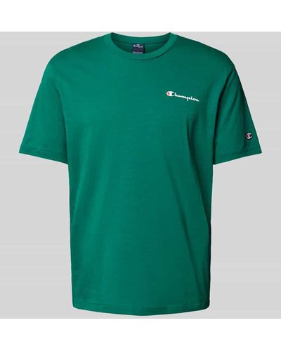 Champion T-Shirt mit Label-Print - Grün