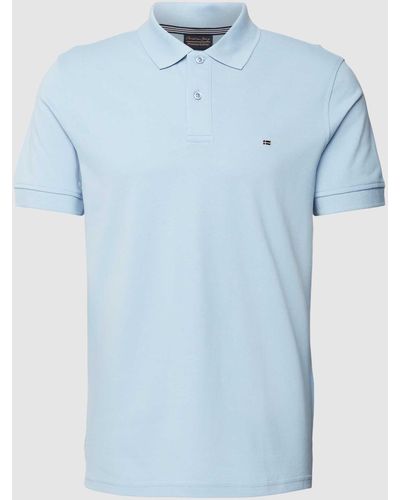 Christian Berg Men Poloshirt im unifarbenen Design - Blau