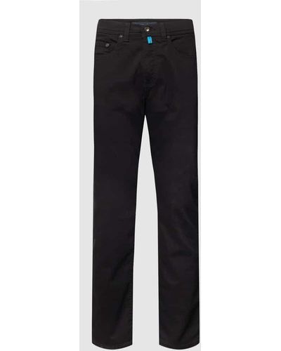 Pierre Cardin Tapered Fit Jeans mit Label-Patch Modell 'Lyon' - Schwarz