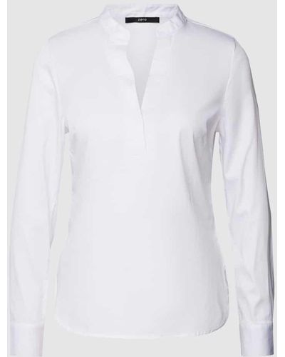 Zero Bluse mit Tunikakragen - Weiß