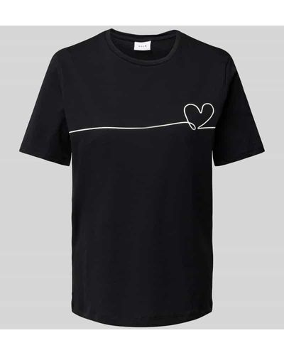 Vila T-Shirt mit Rundhalsausschnitt Modell 'COLBA' - Schwarz