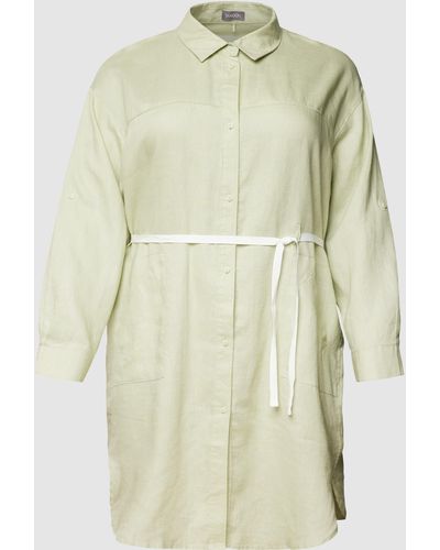 Samoon PLUS SIZE Hemdblusenkleid mit seitlichen Eingrifftaschen - Grün