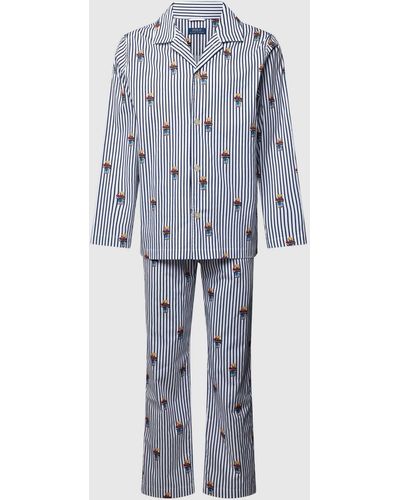 Polo Ralph Lauren Pyjama mit Allover-Muster - Blau