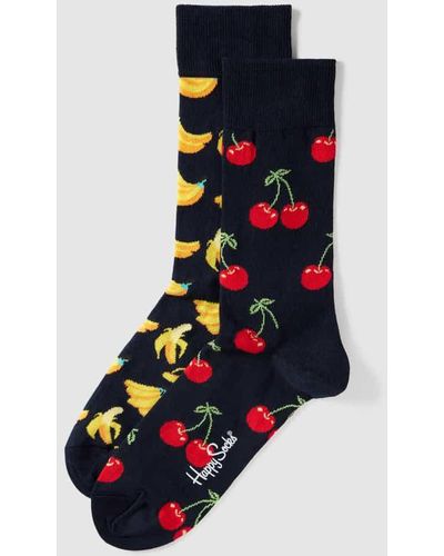 Happy Socks Socken mit Allover-Muster Modell 'Cherry' - Blau