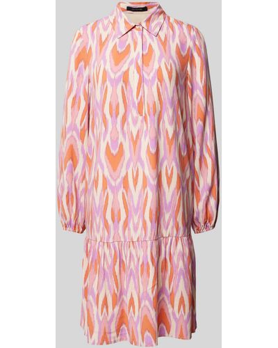 Comma, Knielanges Hemdblusenkleid aus Viskose - Pink