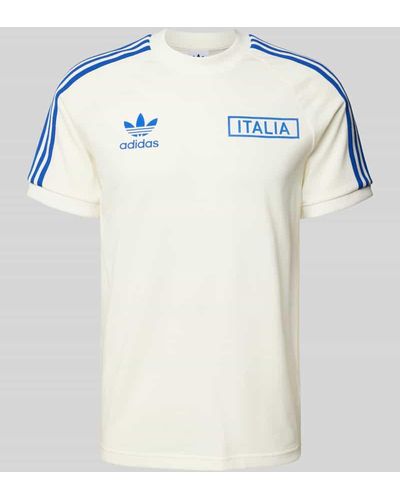adidas Originals T-Shirt mit Kontraststreifen Modell 'FIGC' - Blau