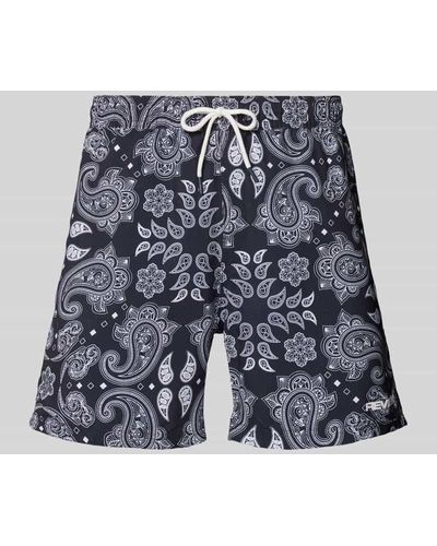 Review Badehose mit Paisley-Muster - Blau