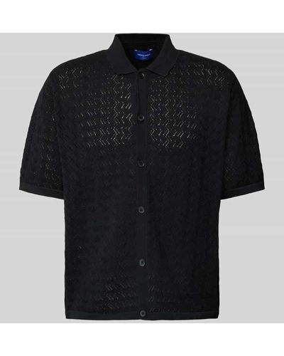 Jack & Jones Regular Fit Freizeithemd mit Umlegekragen Modell 'NOTO' - Schwarz
