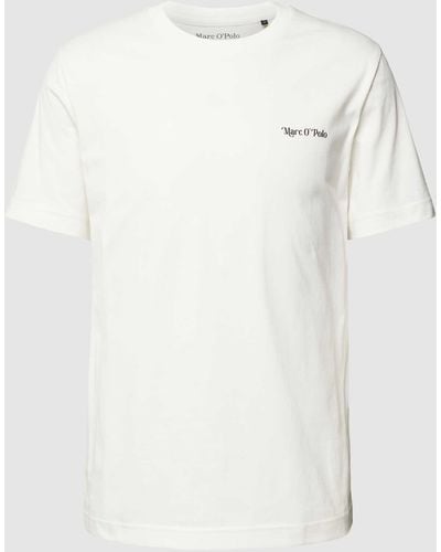 Marc O' Polo T-shirt Met Ronde Hals En Labelprint - Wit