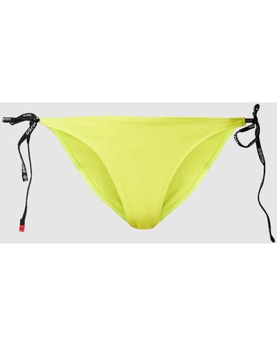 HUGO Bikini-Hose mit Label-Details Modell 'SIDE TIE PURE' - Gelb