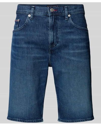 Tommy Hilfiger Regular Fit Jeansshorts im 5-Pocket-Design Modell 'BROOKLYN' - Blau
