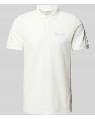 S.oliver Regular Fit Poloshirt mit Label-Print - Weiß