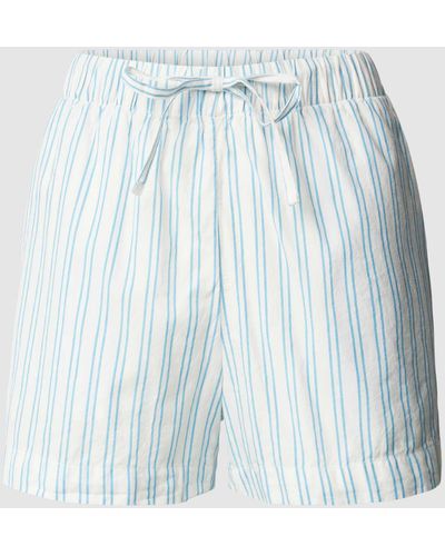 Knowledge Cotton Shorts mit Streifenmuster - Blau