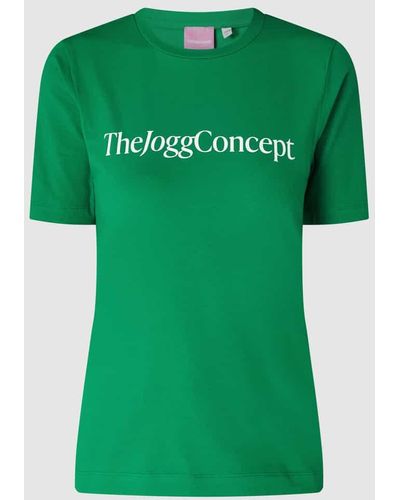 TheJoggConcept T-Shirt mit Stretch-Anteil Modell 'Simona' - Grün