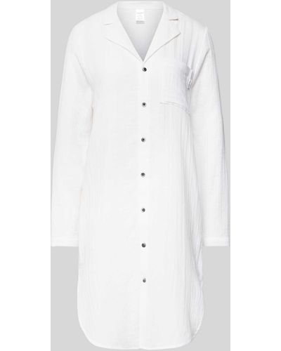 Calvin Klein Nachthemd mit Brusttasche - Weiß