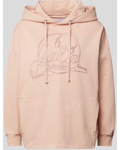 Lala Berlin Hoodie mit Label-Stitching - Pink