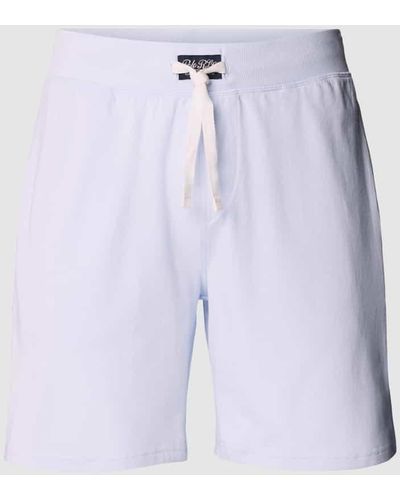 Polo Ralph Lauren Slim Fit Sweatshorts mit Logo-Stitching Modell 'SUMMER' - Blau