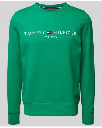 Tommy Hilfiger Sweatshirt mit Label-Stitching - Grün