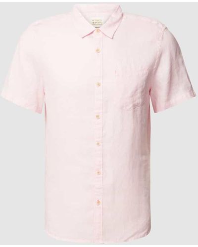 Scotch & Soda Regular Fit Freizeithemd mit Brusttasche - Pink