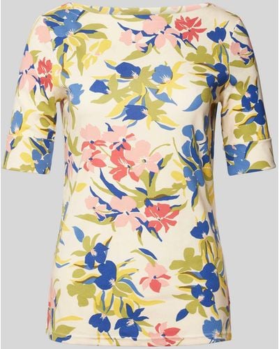 Lauren by Ralph Lauren T-Shirt mit floralem Allover-Print Modell 'JUDY' - Gelb