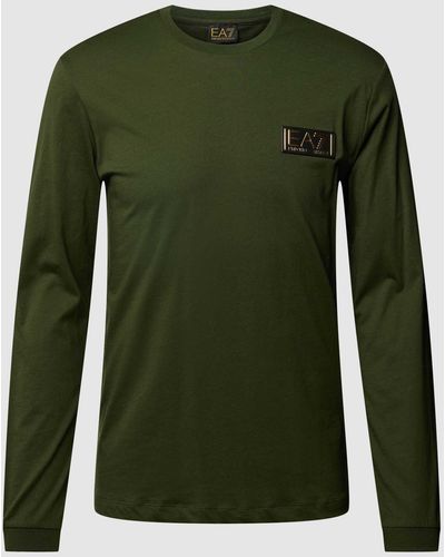 EA7 Shirt Met Lange Mouwen En Labelpatch - Groen