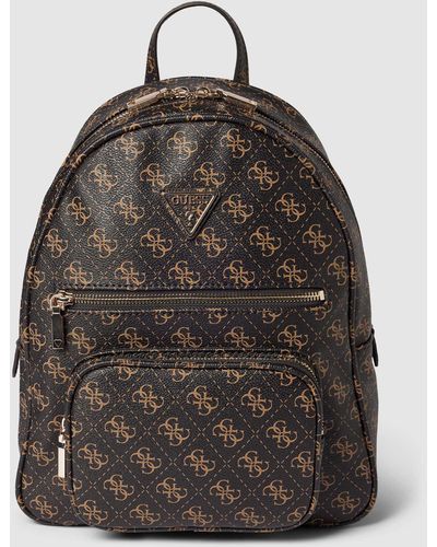 Guess Rucksack mit Allover-Logo-Muster Modell 'ELEMENTS' - Schwarz