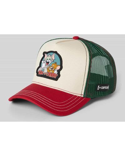 Capslab Trucker Cap mit Motiv-Badge Modell 'Tom&Jerry' - Pink