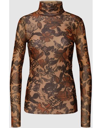Marc Cain Longsleeve mit Allover-Muster - Braun