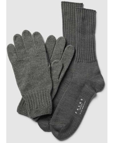 FALKE Geschenkset bestehend aus Socken und Handschuhen - Grau