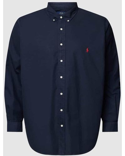 Ralph Lauren PLUS SIZE Freizeithemd mit Button-Down-Kragen - Blau