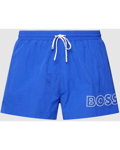 BOSS Badehose mit Label-Detail Modell 'Mooneye' - Blau