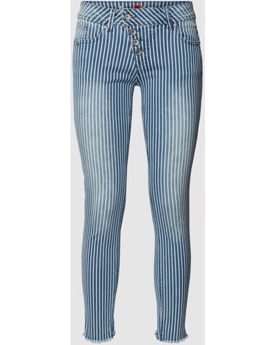 Buena Vista Skinny Fit Jeans Met Streepmotief - Blauw