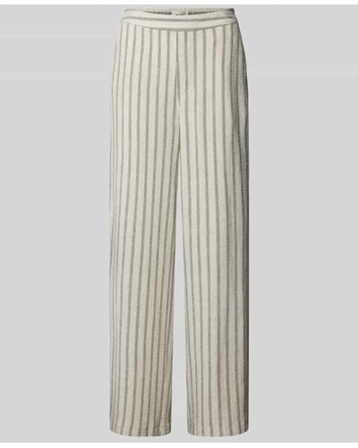 Object Straight Leg Stoffhose mit Streifenmuster Modell 'Sanne' - Weiß