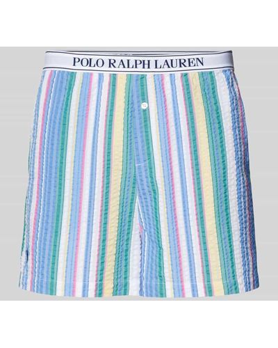 Polo Ralph Lauren Pyjama-Shorts mit Streifenmuster - Blau