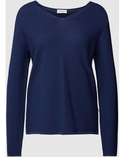 maerz muenchen Pullover mit lockerer Passform und unifarbenem Design - Blau