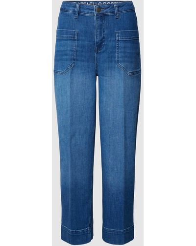RAFFAELLO ROSSI Wide Leg Jeans mit Bügelfalten Modell 'MIRU' - Blau