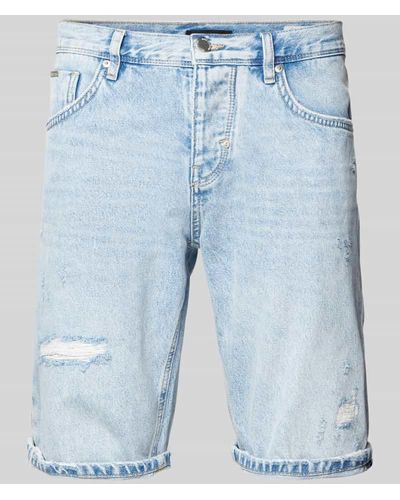 Antony Morato Slim Fit Jeansshorts im Destroyed-Look - Blau