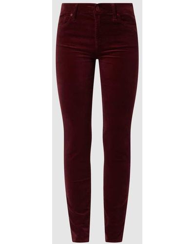 7 For All Mankind Skinny Fit Samthose mit Stretch-Anteil - Rot