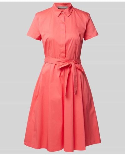 christian berg Knielanges Hemdblusenkleid in unifarbenem Design - Pink