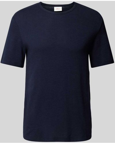 S.oliver T-shirt Met Structuurmotief - Blauw