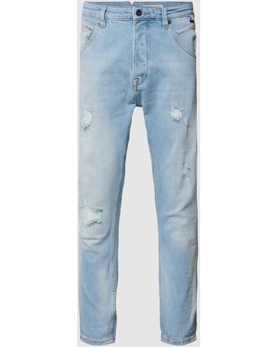 Gabba Slim Fit Jeans im Destroyed-Look Modell 'Alex' - Blau