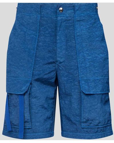 Helmut Lang Shorts mit Allover-Muster - Blau