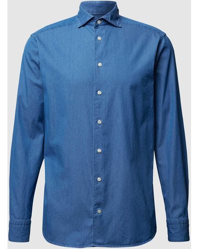 Eton Slim Fit Zakelijk Overhemd Van Katoen - Blauw